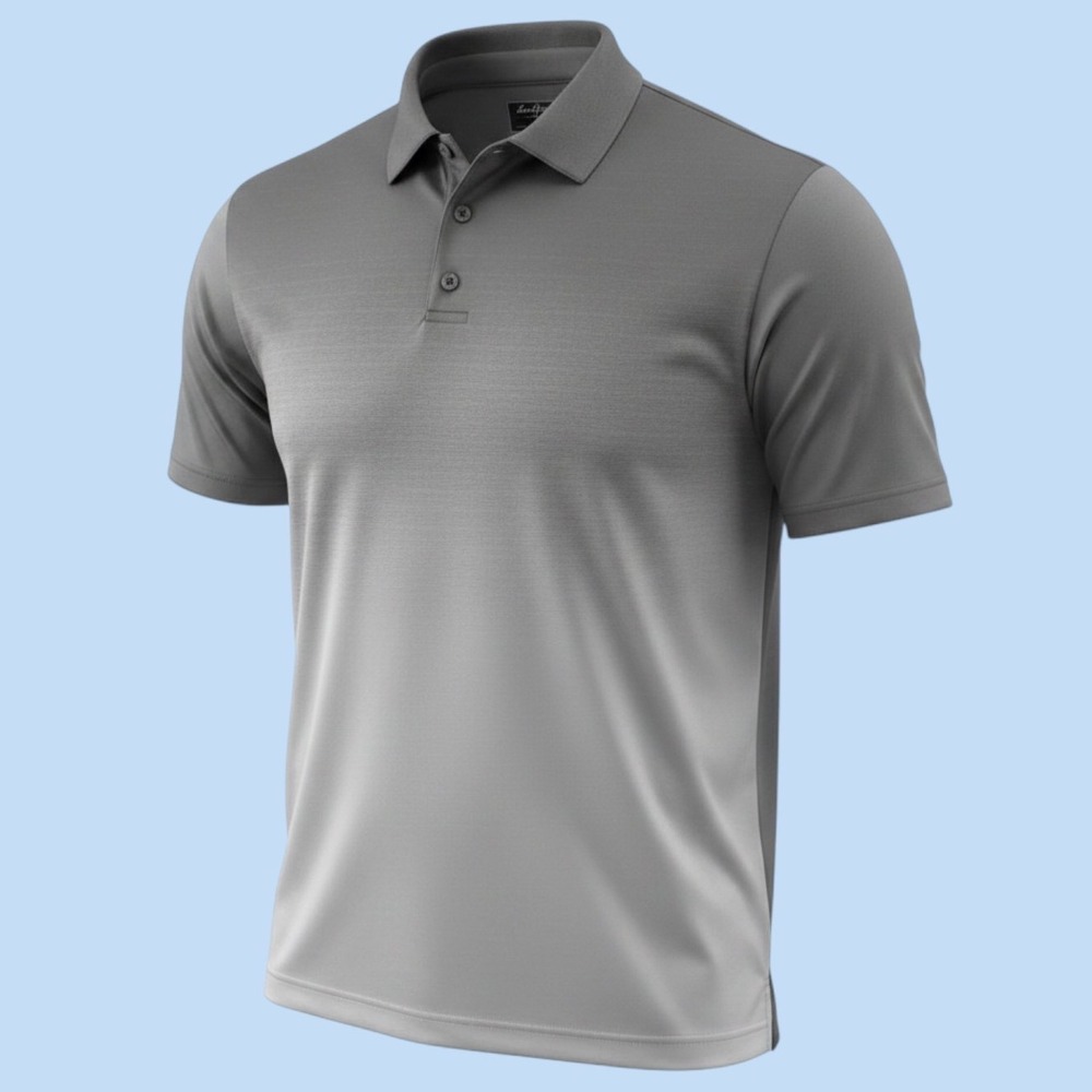 Ben Hogan Performance Mens Gray‎ Ombre Grid Golf Polo Shirt Size 2XL XXL